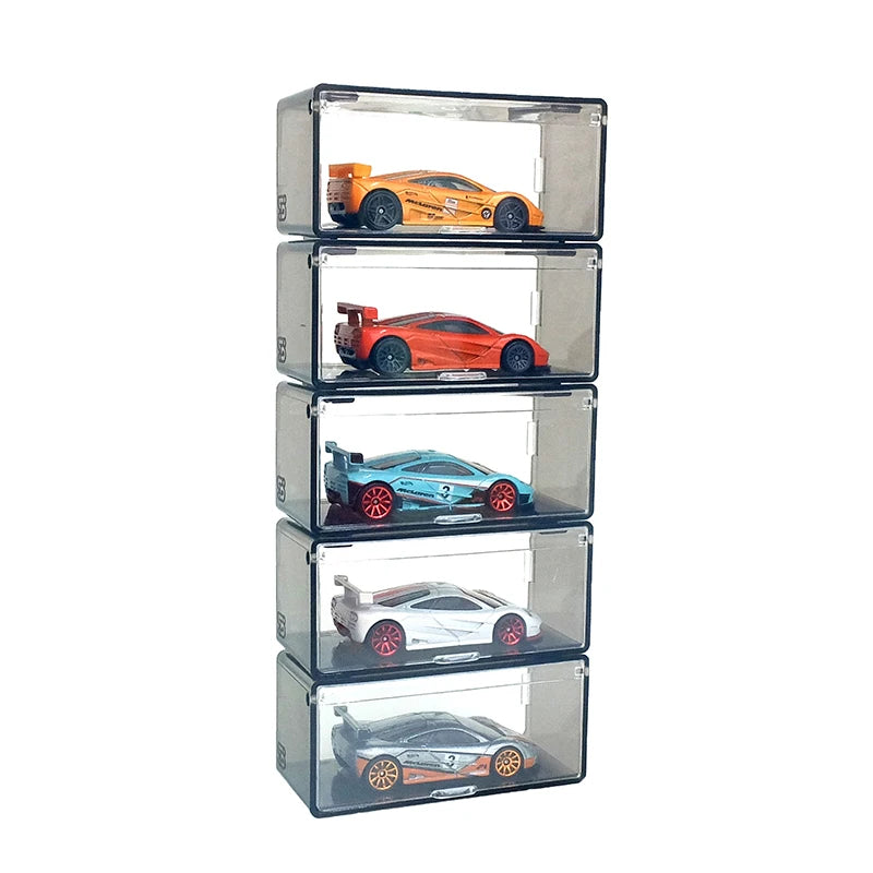 1Pcs Transparent Dustproof Stackable Storage Box Without Car Diecast Model Car Display Box Children Alloy Car Model Storage Box
