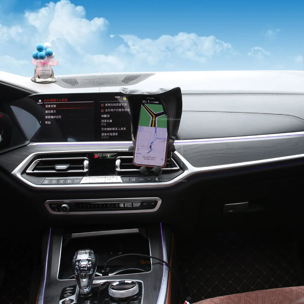 Car Mobile Phone Sunscreen Foldable Not Hot Stuck Screen Non-reflective Free Of Installation Mobile Navigation Sunshade amabilis