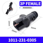 10/50 Sets 2-12P Male Female DT Connector Tail Clip Set with Corrugated Pipe Fixed Harness Clip,Protective Sheath 1011-235-0405