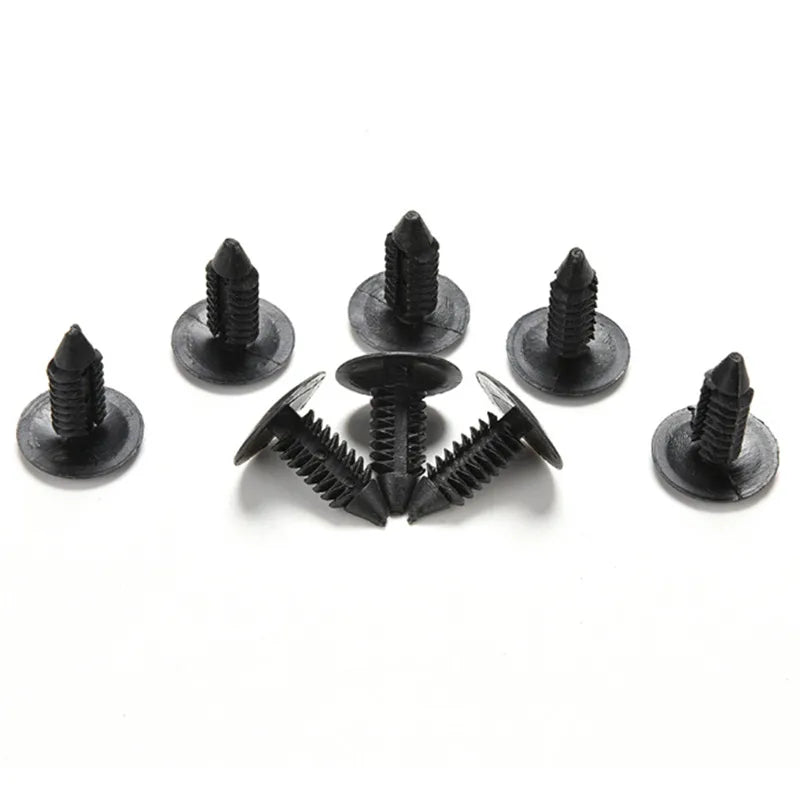Hot sale 100pcs Car Vehical Plastic Rivet Clip Fastener Balck Color 6mm Dia Door Trim Panel Black  For Car Vehical