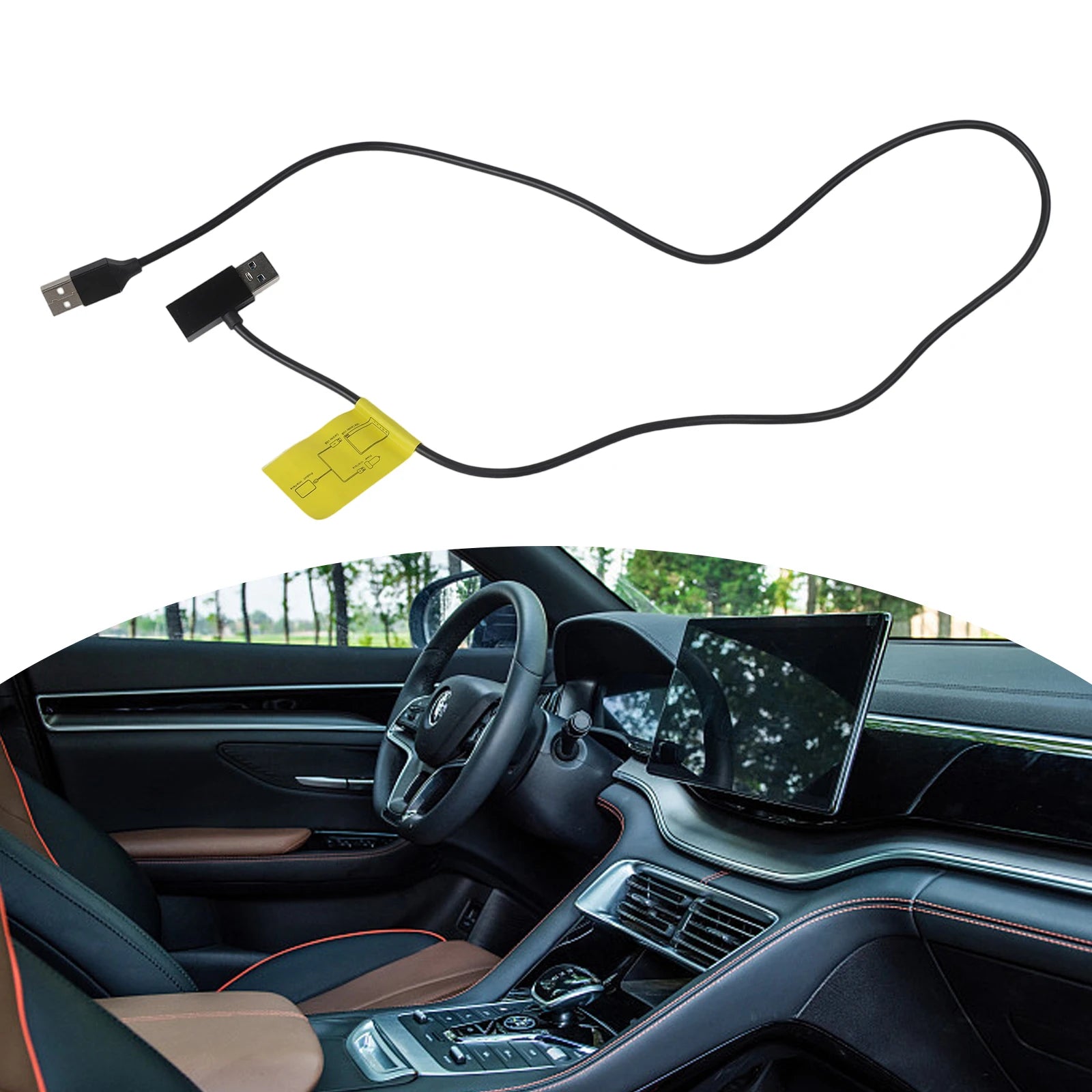 1X USB Splitter USB Power  Data Adapter Y-Cable For Android Auto For Carplay Adapter Cable  Wireless CarPlay- AI Box Power Cable