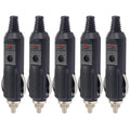 Car Cigarette Lighter Plug Male Adapter 12V 24V Replacement Connector LED Fused for Auto Truck RV Boat Power Supply Cable Head