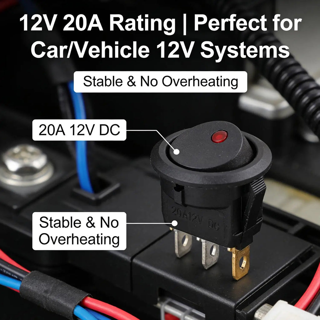 Automotive Rocker Switch 12V 3 Pin Cat Eye LED Light ON OFF Toggle Dash Replacement for Car Motorcycle Marine Boat RV Parts New