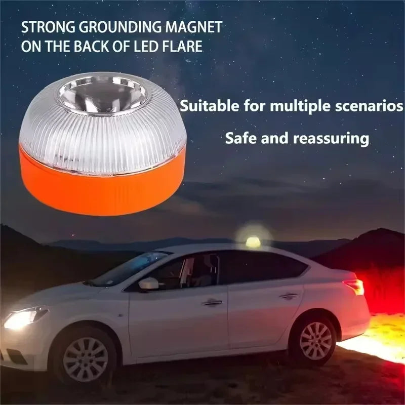 V-16 Led Car Emergency Light Flashlight Magnetic Induction Strobe Road Accident Lamp Beacon Safety Accessory Amagi