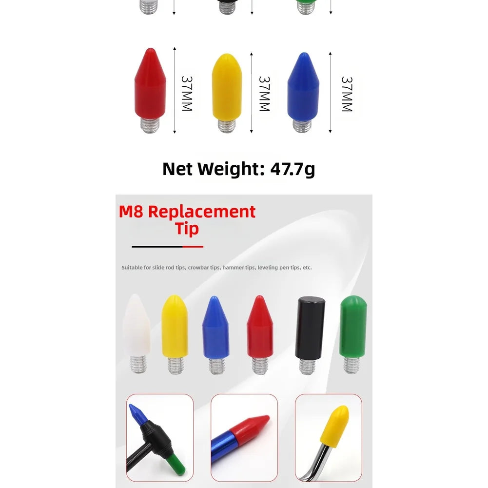 6pcs Car Dent Repair Seamless Repair Tools Multicolor M8 Scratch-free Repair Leveling Replacement Pen Head Flat Nylon Tip