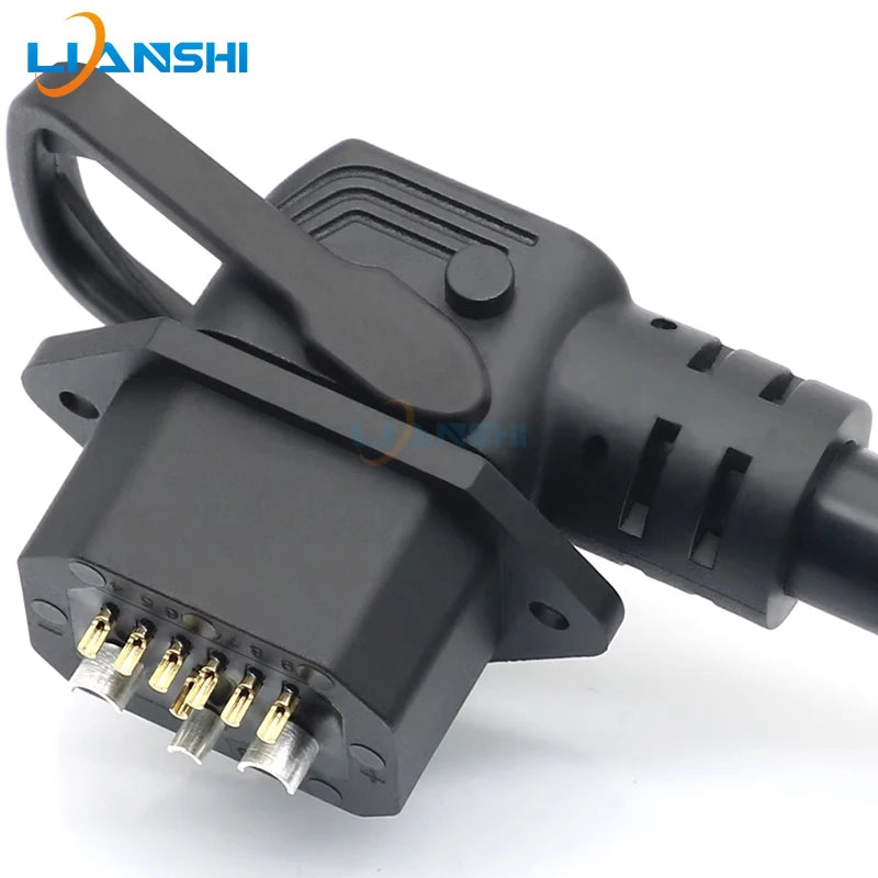 2+1+7 connector electric vehicle lithium battery bent wire harness plug power cord new energy storage charging female socket