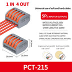 10/1000PCS Mini Fast Wire Connector Universal Wiring Cable Connector Push-in Conductor Terminal PCT-222/224 SPL-42/62 SPL-2/3/1