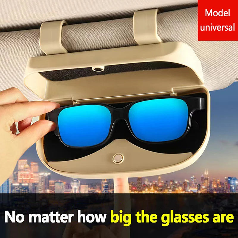 1PC Car Glasses Box Portable Car Sunglasses Holder In The Car Driving Glasses Holder Eyeglass Case Sun Visor Car Lenses Holder
