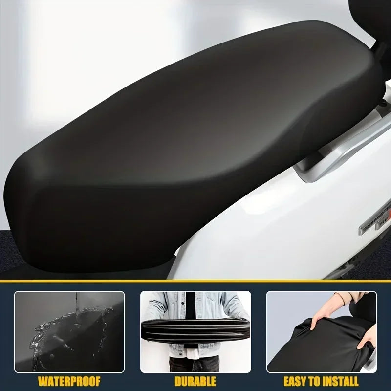 Motorcycle Seat Cover Elastic PU Leather Scooter Waterproof Dust Protector Sun Cover Universal Motorcycle Seat Protector Amagi