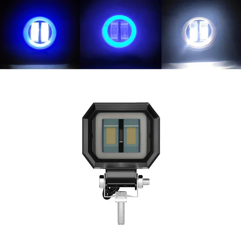 Motorcycle LED Angel Eye Work Light Bar Spot Lamp Offroad Car Boat Truck SUV Pickup 12V 24V Driving Fog Lamp Headlight Amagi