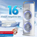 Cross Border Mini Electric Fan with Spray Cooling Function Portable Air Conditioning Household Desktop Use with LED Light Amagi