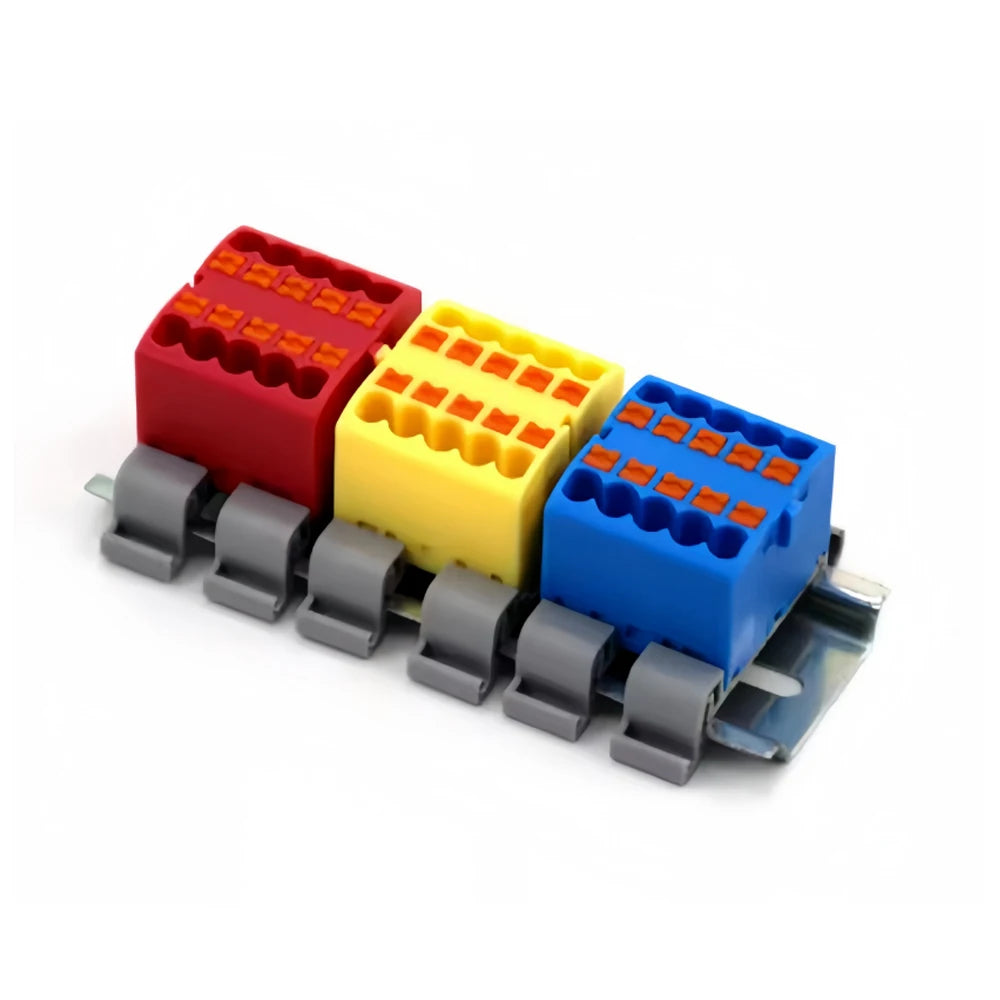 Fast Wiring Mini Rail-Type Quick Junction Box | 1-In-Multi-Out Plug-in Terminal Wire Connector for Easy Electrical Connection