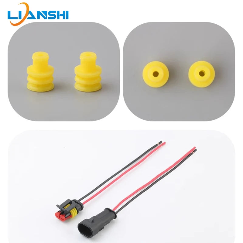 5set 282104-1 282080-1 Automotive waterproof connector 2p AMP connector DJ7021-1.5-11/21