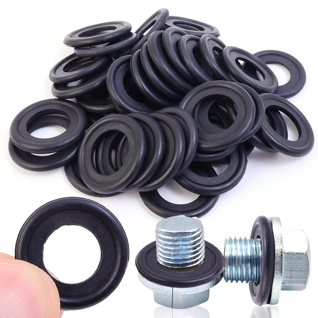 Car Sealing Oil Drain Screw Rubber Plug Gasket M12/M14 Universal Engine Oil Drain Plug Gaskets Auto Accessories 10/20/50/100pcs