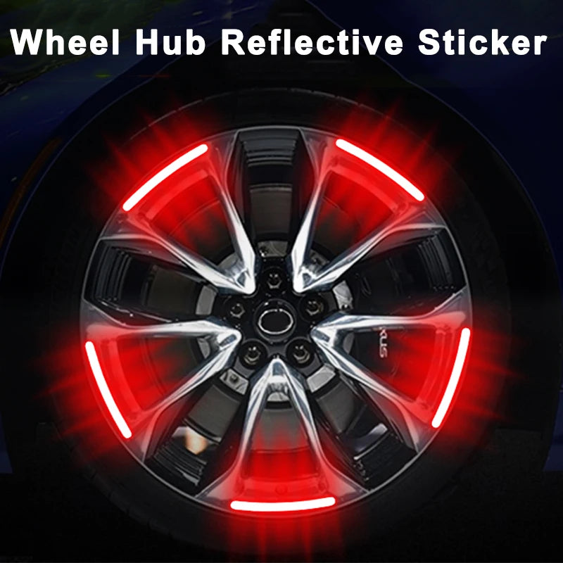10pcs Car Wheel Hub Reflective Sticker Decorative Strips For Volkswagen Golf 4 5 7 6 Chevrolet Cruze Honda Civic Accord 2023