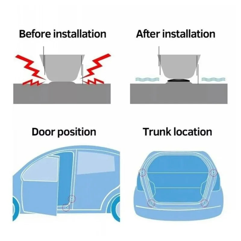 Car Door Shock Absorber Pads Buffer Bumper Anti-collision Shock Absorbing Gasket for Auto Sound Insulation Adhesive Stickers