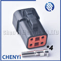 Black DTP series 4 Pin Male Female Automotive Waterproof Connector Plug DTP06-4S DTP04-4P For cummins ECM Power Connector Module