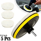 3/4/5/6/7 Inch Wool Polishing Disc Car Waxing Polishing Buffing Car Paint Care Polisher Pads Auto Washing Accessories 1/5pcs