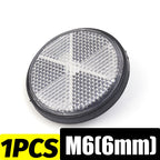 Round Motorcycle Reflector M6 Mounting Screw Night Warning Board for Dirt Bike Electric Scooter Bicycle Rear Tail Safety Lamp