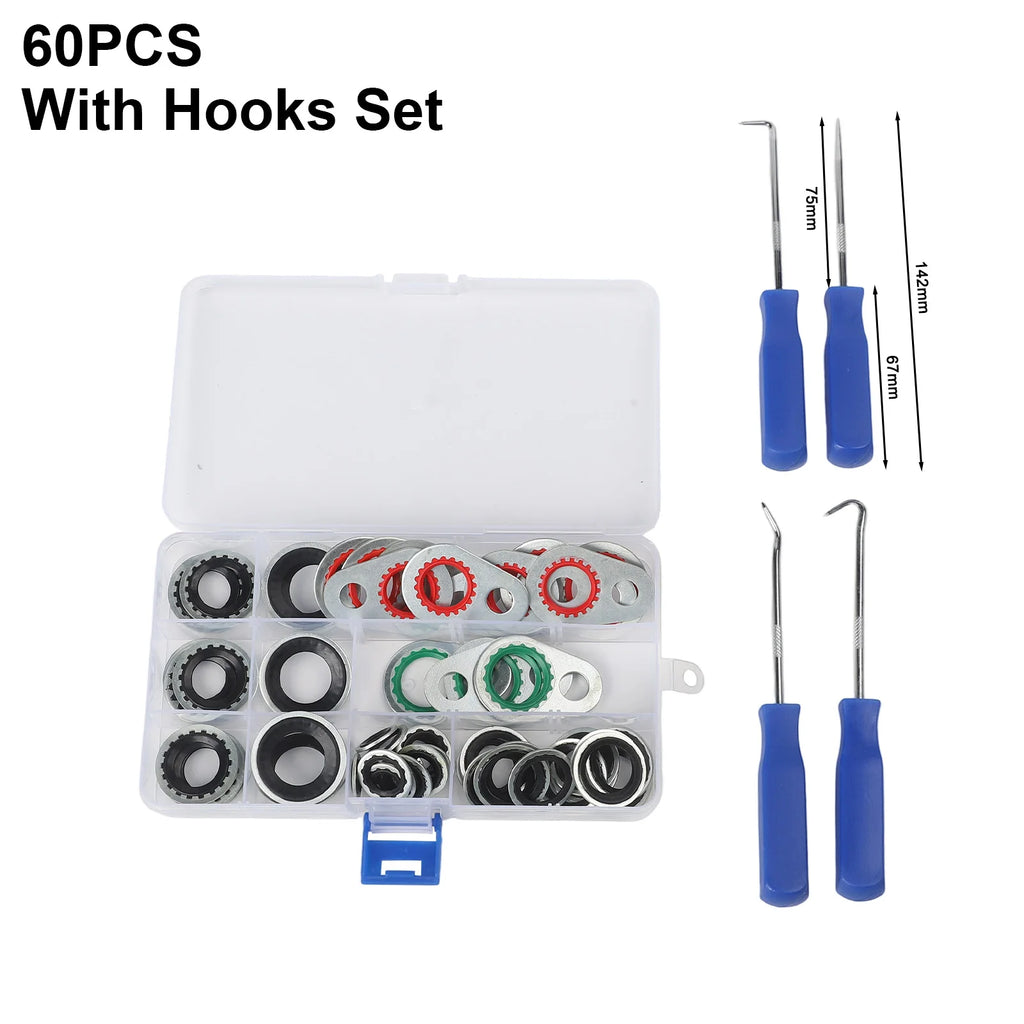 60 PCS  Car Air Conditioning  Compressor Interface Gasket  Sealing Washer Tools Seal Washers  Gaskets Car Accessorie