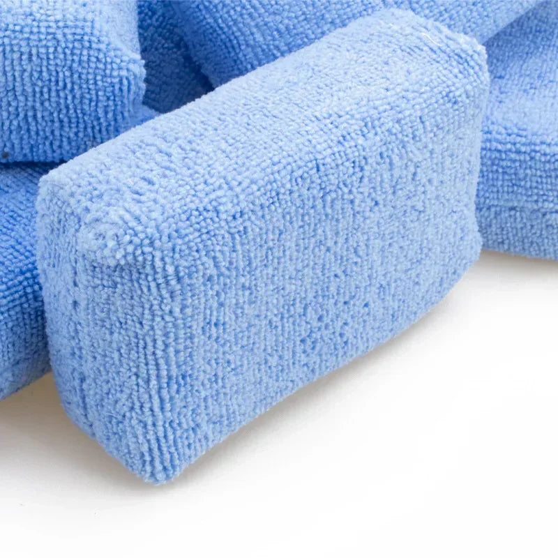 Microfibre Car Wax Applicator Pads Soft Auto Detailing Wax Sponge Rectangle Foam Paint Care Pad Polishing Auto Cleaning Amagi