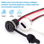 1/5/10PCS 2 Pin Type-C Female Socket USB C Connector Waterproof Jack Female Charging Port with Card Buckle Lock Board