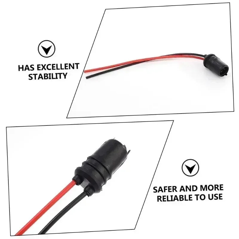 DC12V T10 W5W 147 Socket Marker Instrument Lights Holder Connector Wire Bulb Soft Rubber Harness Replacement Car Accessories