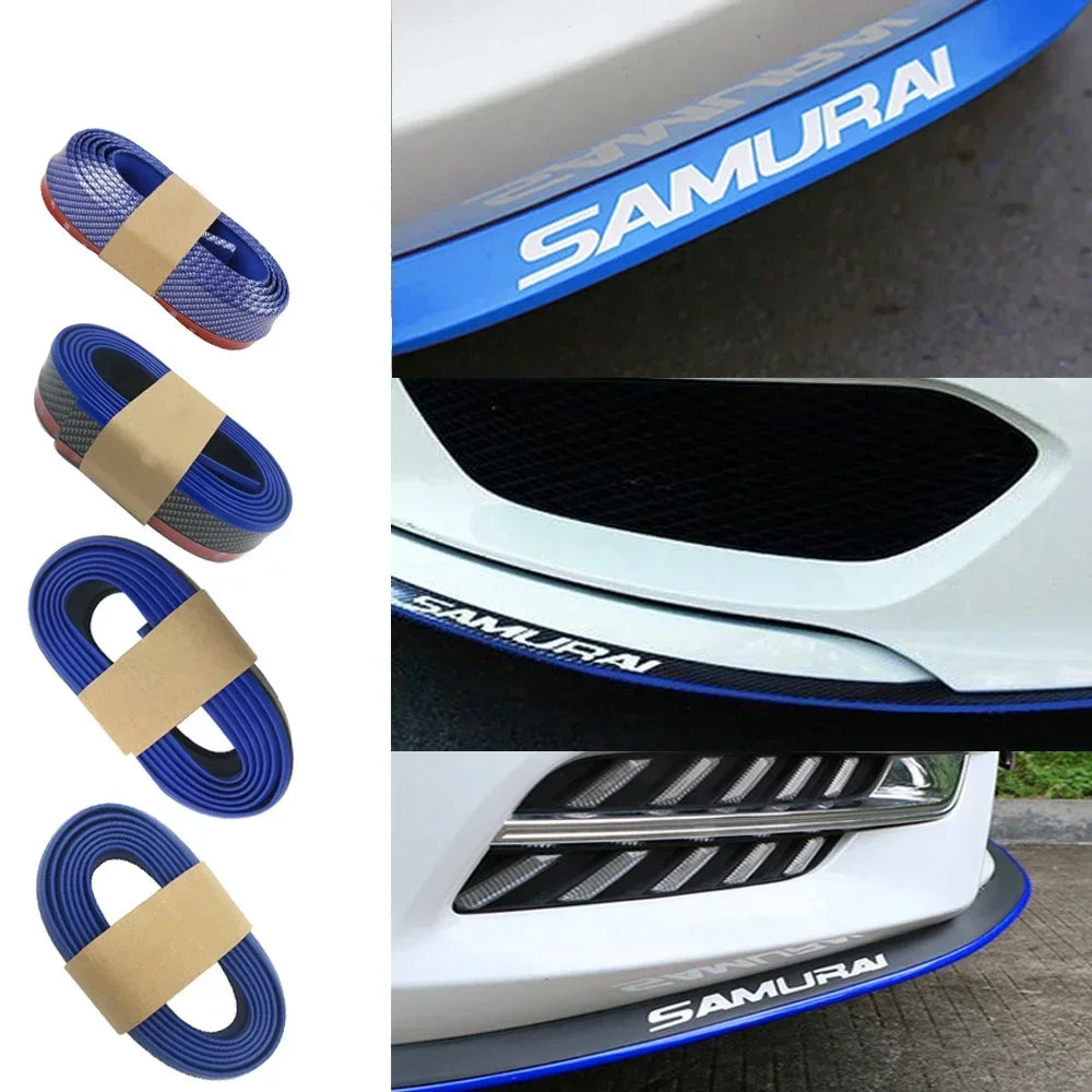 Car Front Bumper Protection Tool Carbon Fiber Strong Adhesive Rubber Universal Front Edge Anti-scratch Protector Amagi