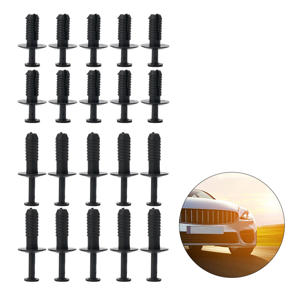 20Pcs Car Expanding Rivet Clips Push Type Retainer For BMW E30 E39 E46 E53 E60 Black Plastic Fastener Interior Accessory