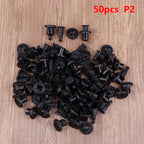 50/100Pcs 10mm Diameter 10mm Black Plastic Auto Fasteners Rivets Clips Vehicle Car Bumper Door Panel Liner Clips Retainer