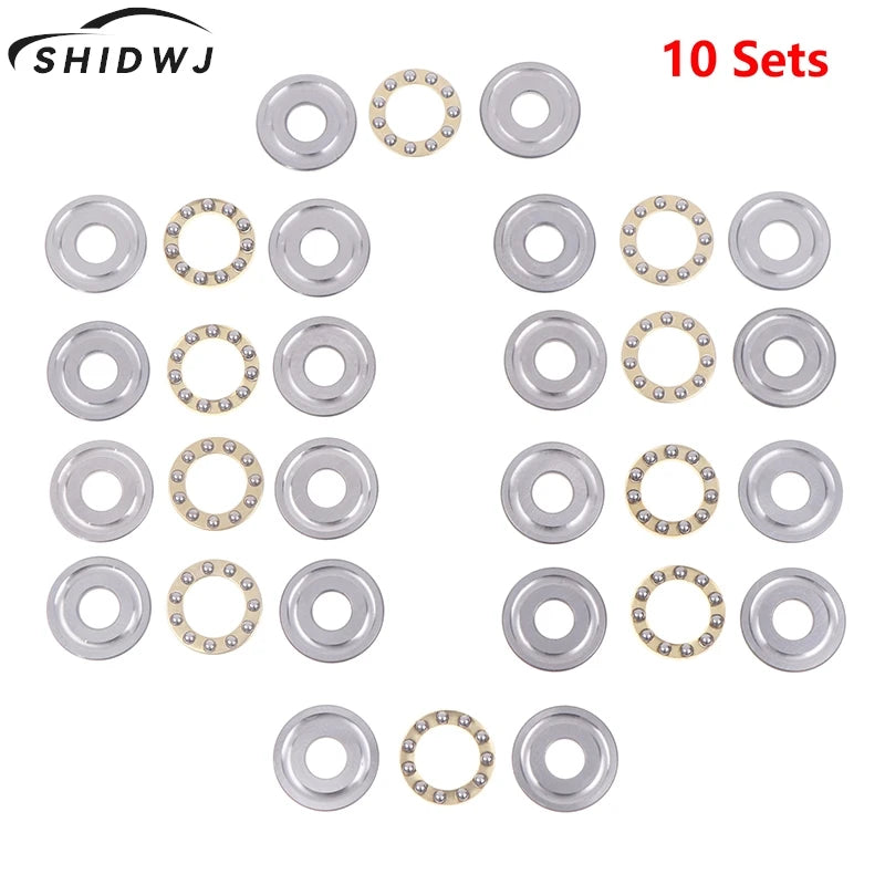 10Sets Thrust Ball Bearing F8-22M 7 F8 22m Inner Diameter 8mm Plane Planar Miniature Axial Ball Bearings