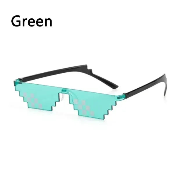 8 Bit Thug Life Sunglasses Pixelated Men Women Brand Party Eyeglasses Mosaic UV400 Vintage Eyewear Unisex Gift Toy Glasses Amagi