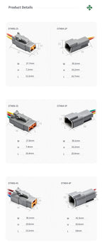 1 Set 2 3 4 6 8 12 Pin Deutsch DTM Car Electrical Cable Connectors Female Male DTM06 2 3 4 6 8 12S DTM04 Plug Wire Harness