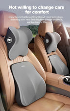 Comfortable Memory Foam Car Seat Cushion with Lumbar Support and Neck Pillow Synthetic Fiber Woven Universal Fit for Vehicle