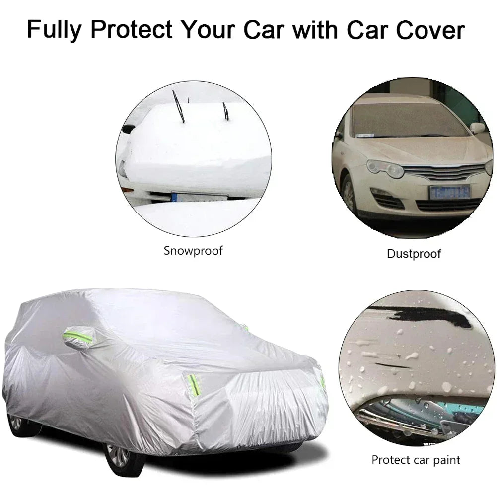 Universal For Audi A3 A4 A5 A6 A7 B7 B8 C5 Q2 Q3 Q5 7 Body Full Covers Black/Silver Outdoor Sun Snow Rain Protection Cover Amagi