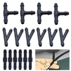 18pcs Car Wiper Spray Pipe Joint T Y I Shaped Windshield Washer Pipe Nozzle Wiper Cleaning Water Hose Tube Joint Car Accessories