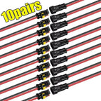 1-10Sets Automotive 2 Pin Way Wire Waterproof Electrical Connectors Suitable for Trucks Ship Jet Ski Scooter Car and Ship