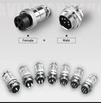 GX12 GX16 GX20 Aviation Connector Plug Socket Set, 2–15 Pin Male Female Circular Docking Connector for Electrical Equipment