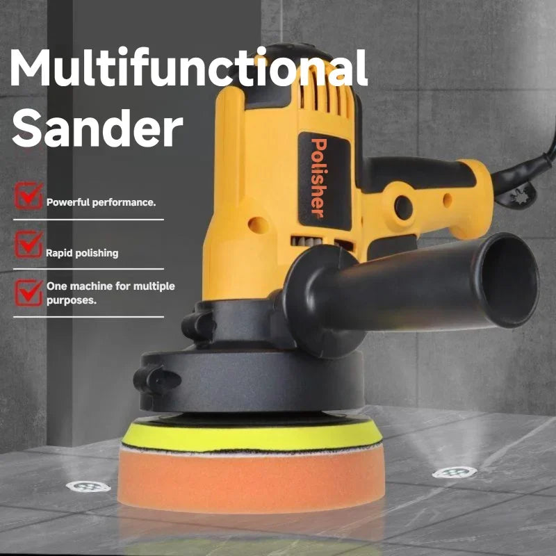 Car Beauty Waxing Machine Automotive Polishing Scratch Repair Small Electric Flat Polishing Machine European Plug Amagi