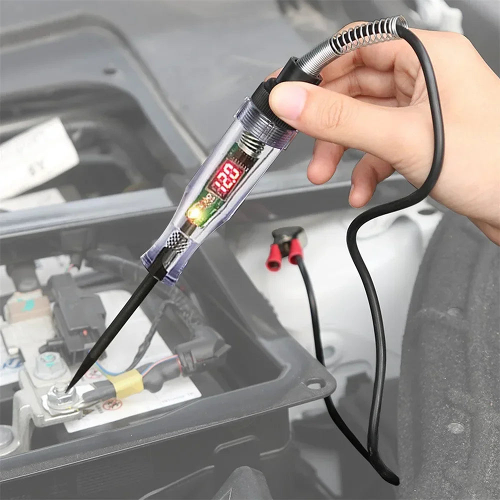Digital Display Test Pen Versatile Car Circuit Tester for 6V 12V 24V DC Systems Safe Reliable Automotive Diagnostics with LED
