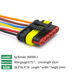 5/20/100Sets AMP Type 1.5 Series Automotive Waterproof Connector Plug Socket HID Male&Female 15CM Wire Harness 1P/2P/3P/4P/5P/6P