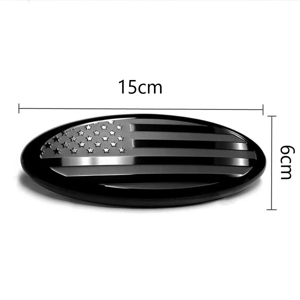 6 Inch Car Oval Front Grille Emblem For Ford F150 F350 FRONT GRILL Tailgate US Flag Oval Emblem Badge Car Decoration