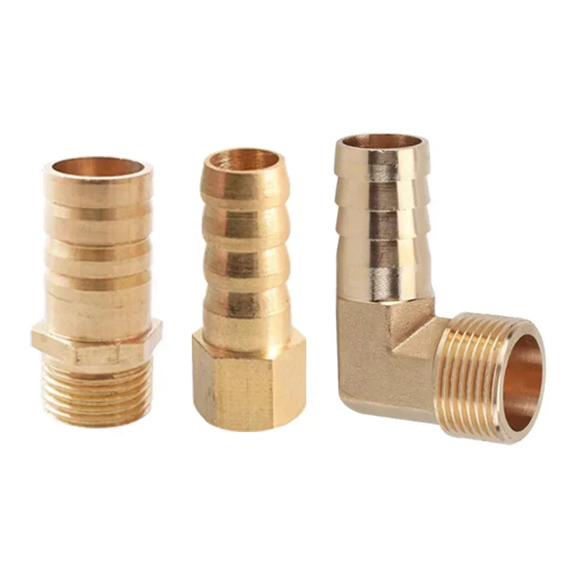Brass Hose Barb to BSP Thread Connector, 1/4 3/8 1/2 Inch Male or Female Pipe Fitting Reducer for Air Water Fuel Line