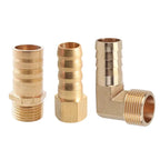 Brass Hose Barb to BSP Thread Connector, 1/4 3/8 1/2 Inch Male or Female Pipe Fitting Reducer for Air Water Fuel Line
