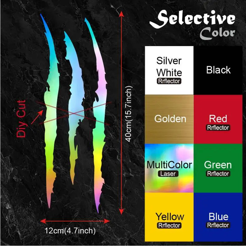 New 1pcs Claw Marks Headlight Decal Car Sticker Monster Claw Marks Car Headlight Stripes Scratch Vinyl Decal Universal For Most