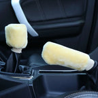 2Pcs Car Handbrake Grip Covers Gear Shift Knob Cover Handle Plush Sleeve Winter Soft Warm Hand Brake Interior Gear Shift Collars