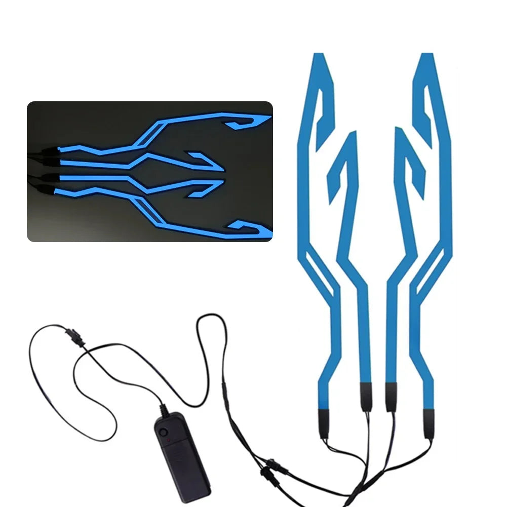 Multi-functional LED Motorcycle Helmet Light Strip Kit - 3-mode Night Riding Signal Decorative Accessory For Unisex Adults Amagi