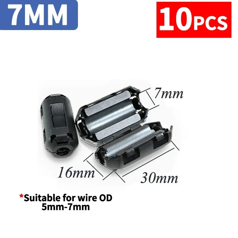 Anti-interference Snap Ferrite Filter For Cable Ferrite Core Choke Clip EMC Inner Diameter 3.5/5/7/9/11/13MM Degaussing Filter