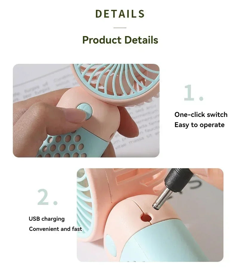 Motorcycle Portable Mini Fan Handheld Fan Lightweight Handy Fan Pocket Size Low Noise Small Electric Student Gift Outdoor Amagi