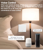 Tuya ZigBee Smart Light Switch No Neutral Wire No Capacitor Needed,1/2/3 Gang Wall Touch Interrupter Work with Alexa Google Home